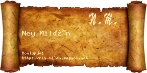 Ney Milán névjegykártya